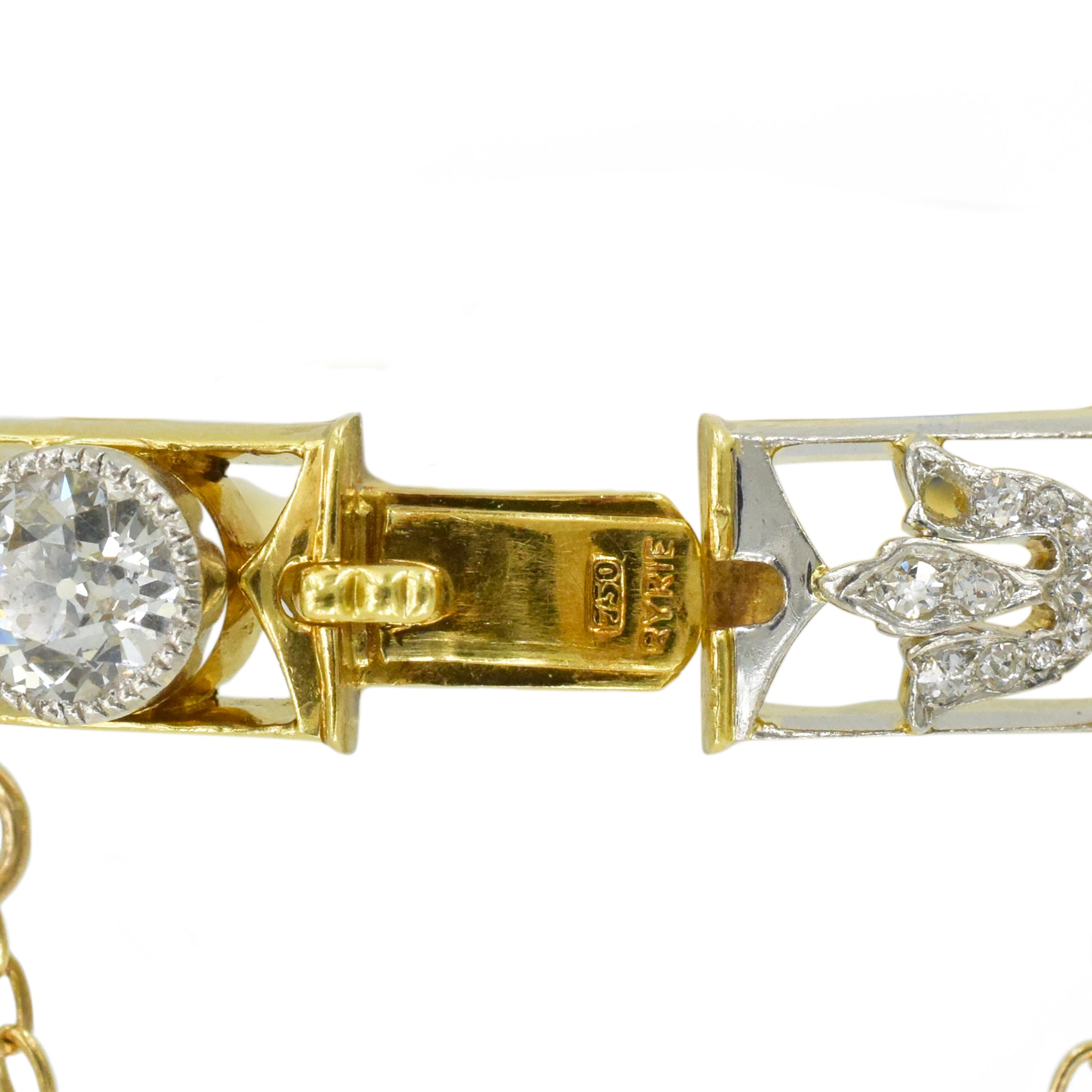 1921 Diamond & Sapphire Bangle Bracelet By Ryrie