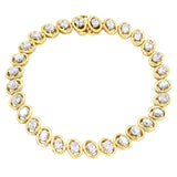 5.05ct Oval Diamond Tennis Bracelet in Yellow Gold and Platinum