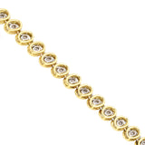5.05ct Oval Diamond Tennis Bracelet in Yellow Gold and Platinum