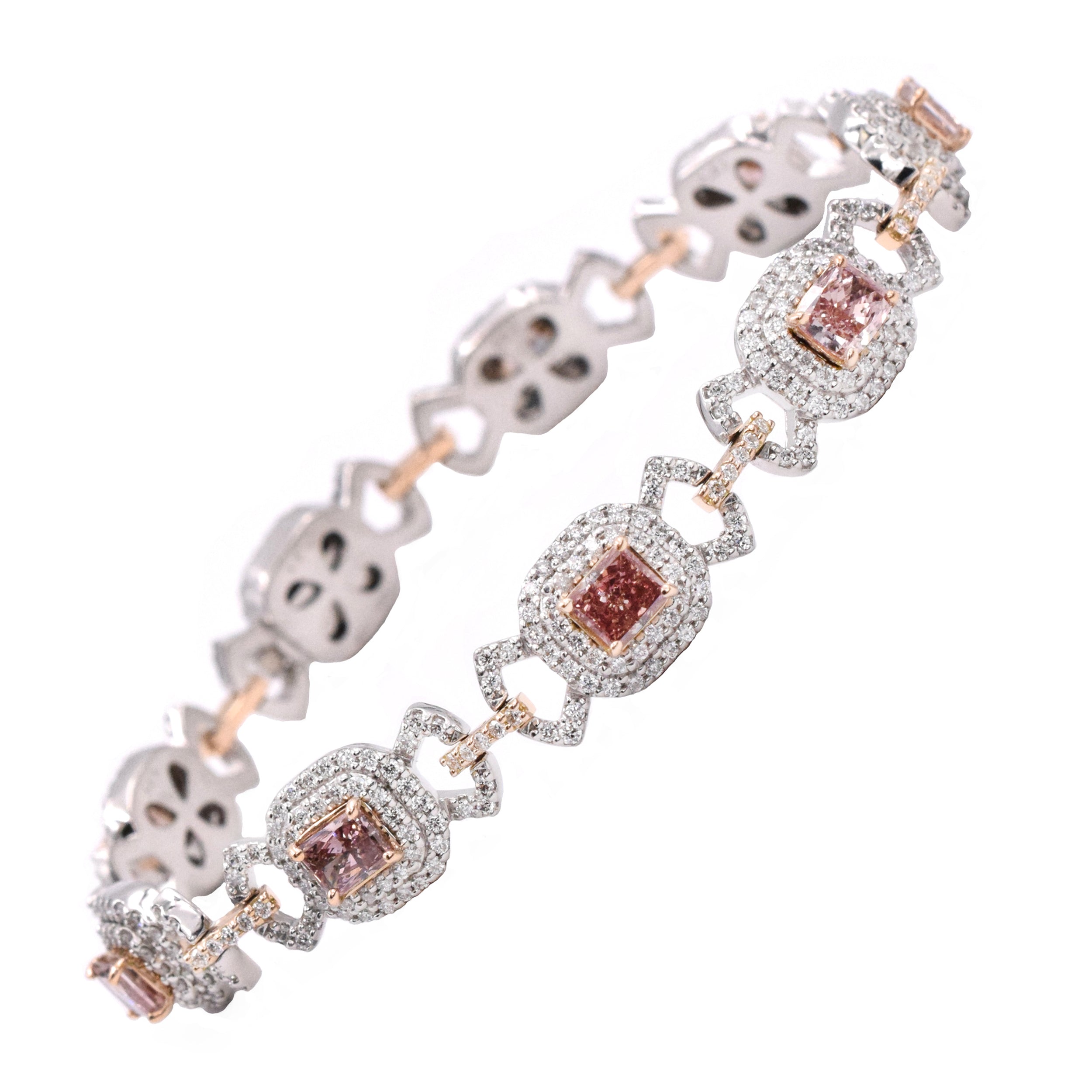 Natural Fancy Pink Diamond Bracelet