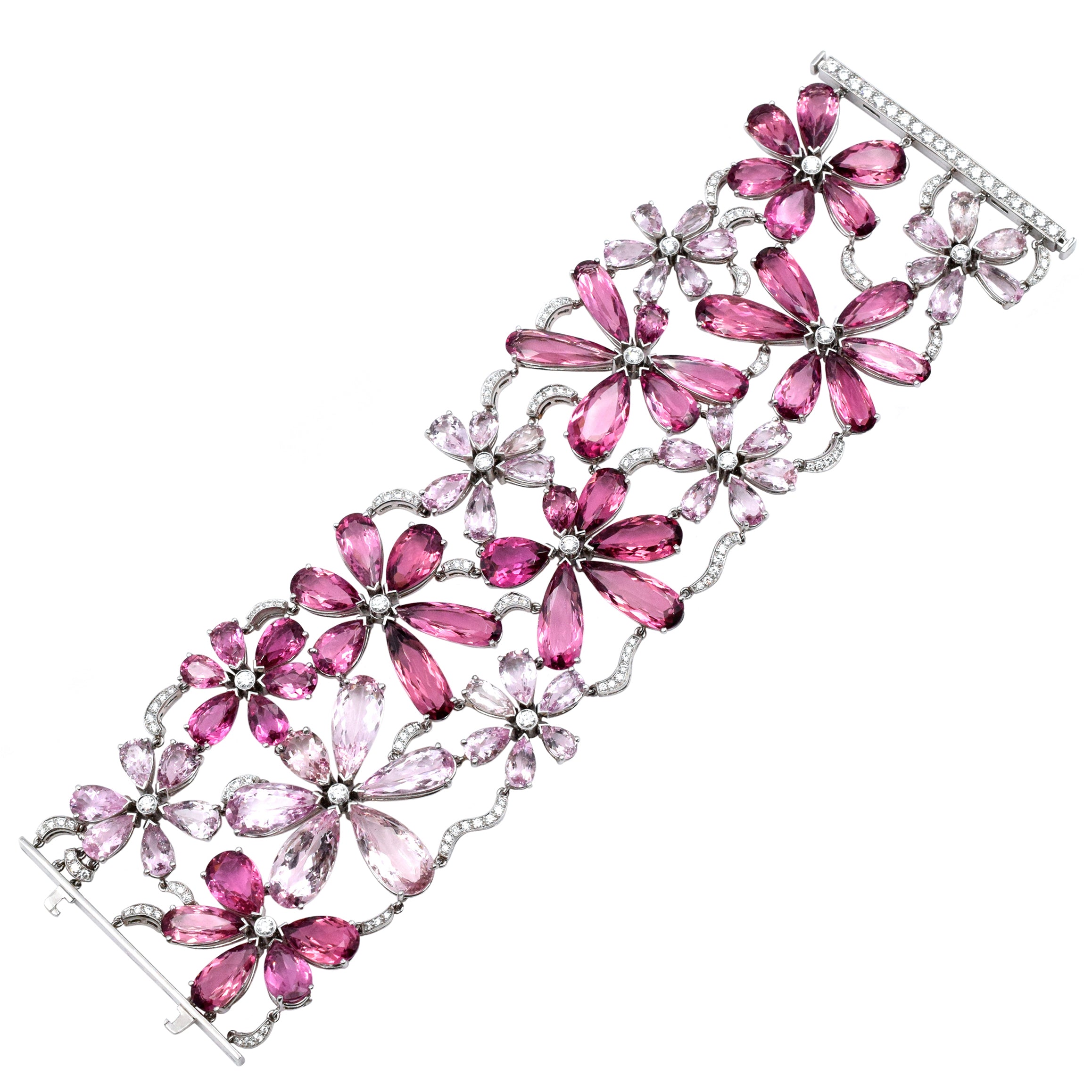 Tiffany & Co. Tourmaline, Morganite & Diamond Bracelet In Platinum