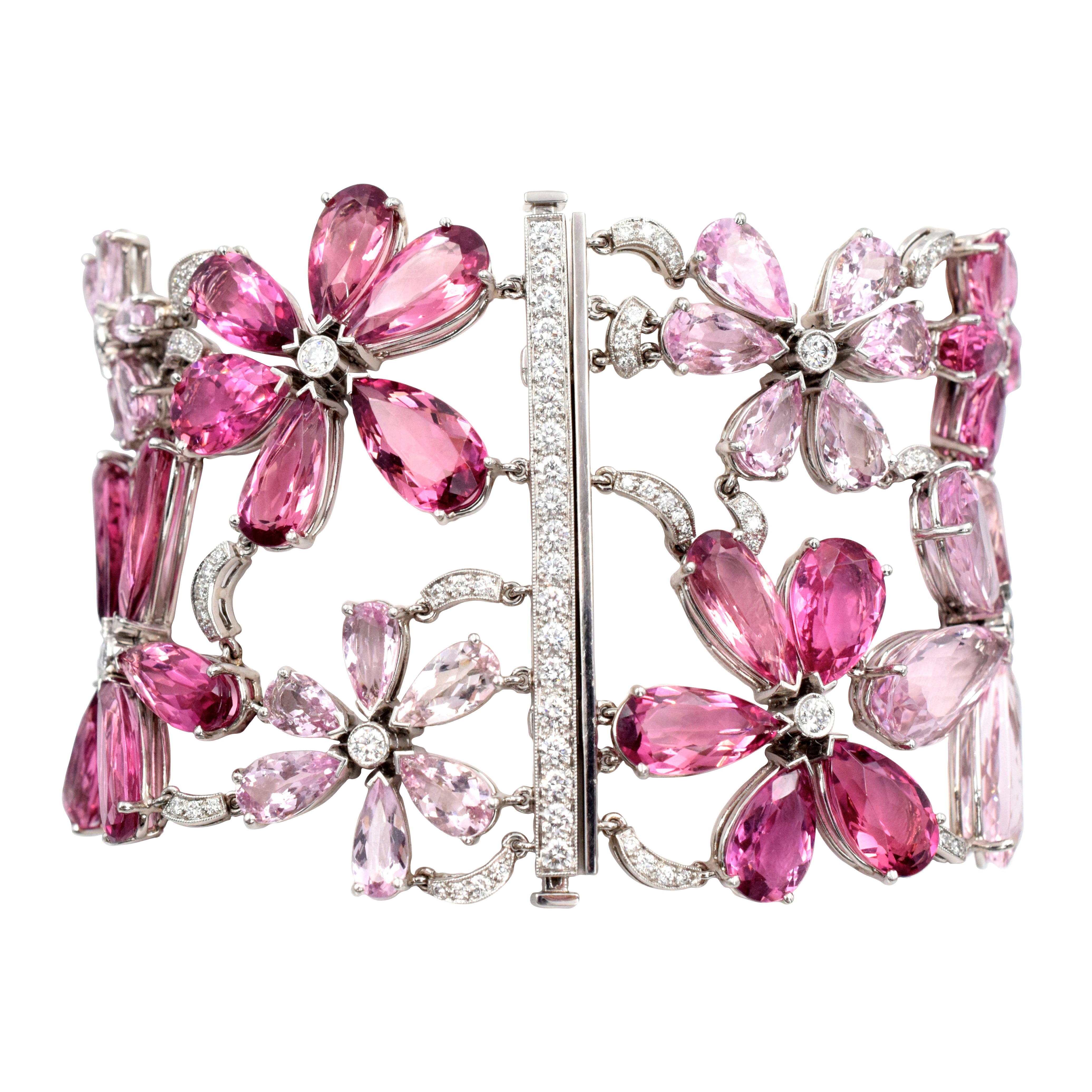 Tiffany & Co. Tourmaline, Morganite & Diamond Bracelet In Platinum