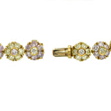 Pink & Yellow Diamond Floret Bracelet