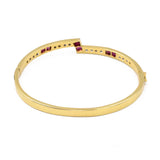 Ruby & Diamond Bangle Bracelet in 18K Yellow Gold