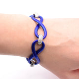 2.40ct Diamond & Enamel Infinity Link Bracelet in 18k White Gold