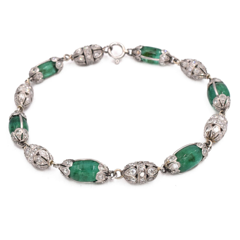 1915's Antique Emerald & Diamond Bracelet