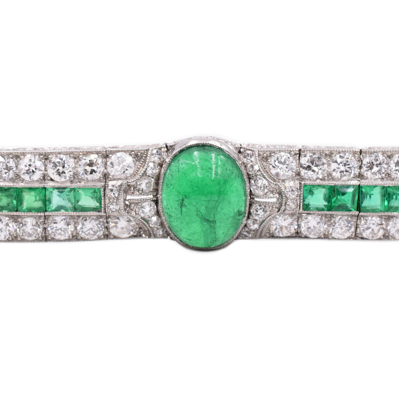 1920's 22ct Emerald & 8ct Diamond Bracelet in Platinum