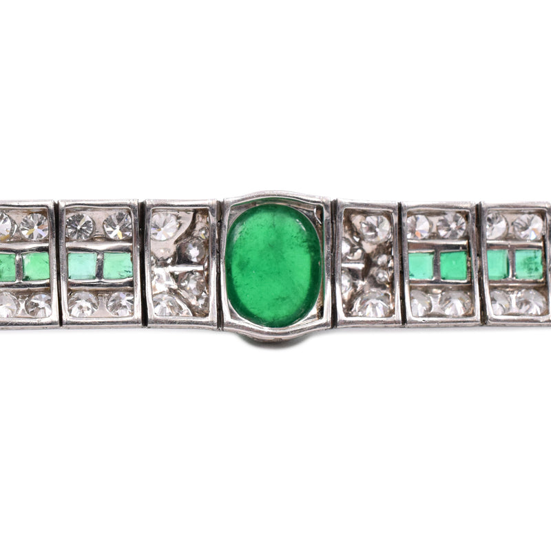 1920's 22ct Emerald & 8ct Diamond Bracelet in Platinum