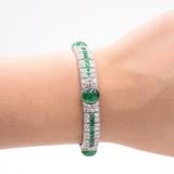 1920's 22ct Emerald & 8ct Diamond Bracelet in Platinum