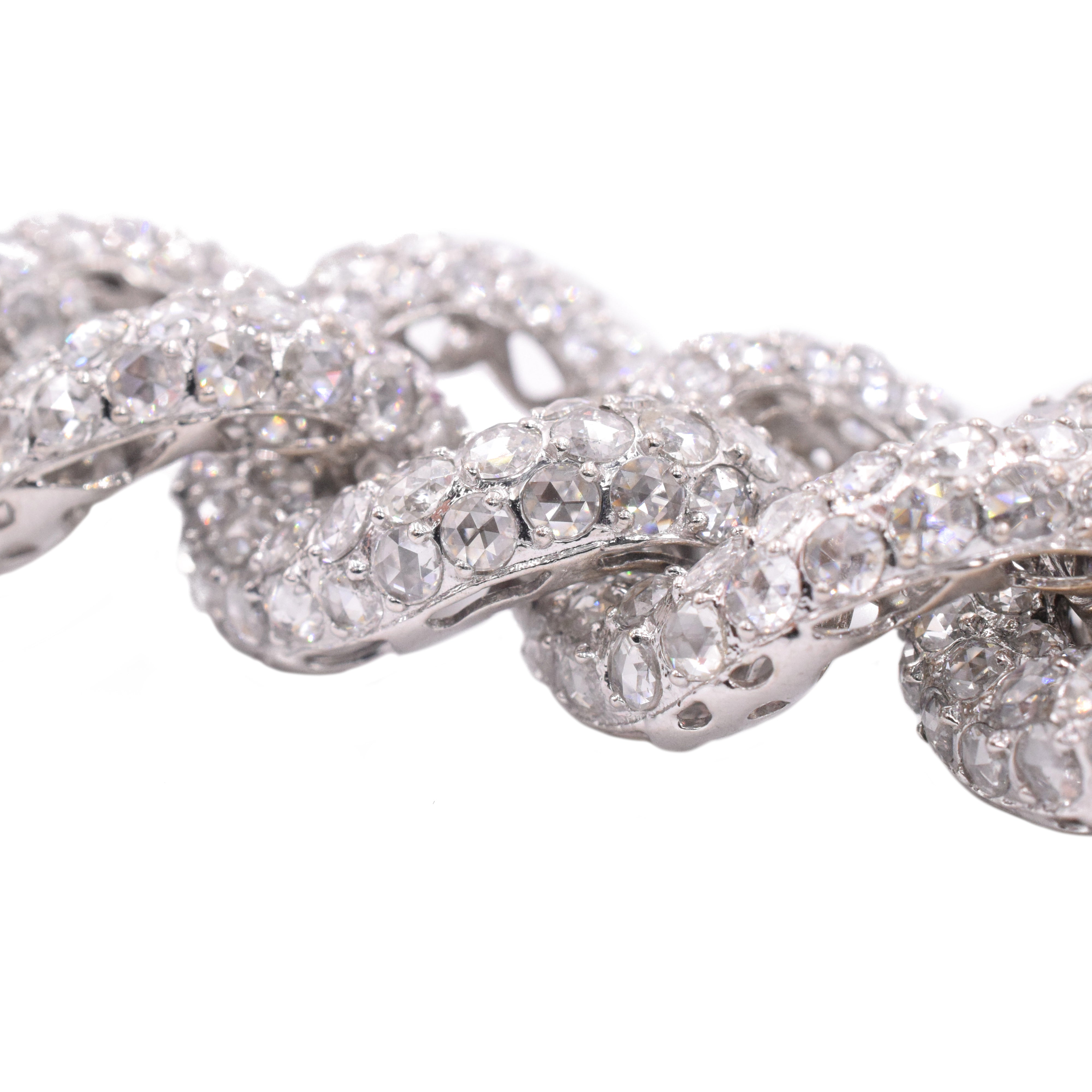 Exquisite 65ct Diamond Pave Curb Link Bracelet