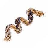 1960's Diamond & Sapphire Pelouse Bombe Bracelet by Van Cleef & Arpels