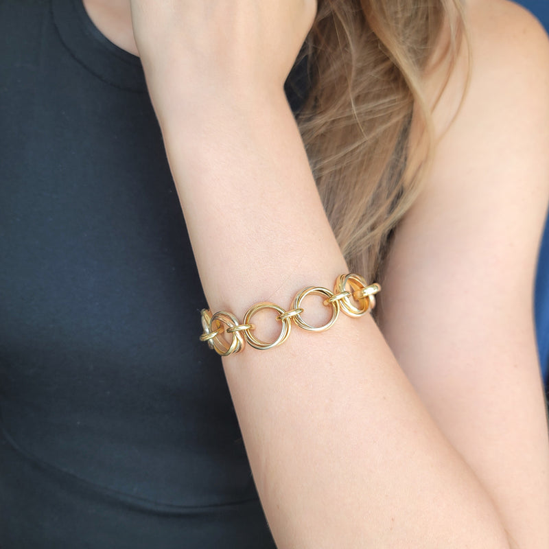 1991 Cartier 'Trinity" Tri-Tone 18k Gold Bracelet