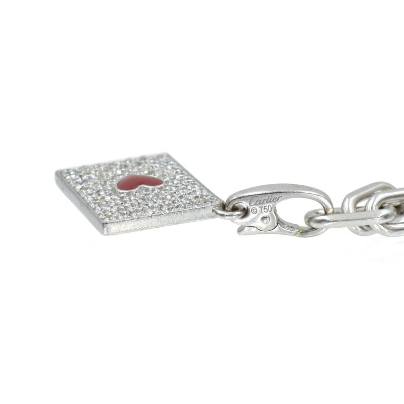 Ace of Hearts & Betting Chip Charm on Santos de Cartier Bracelet
