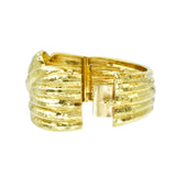 35mm Wide Hammered Gold Cuff Bracelet