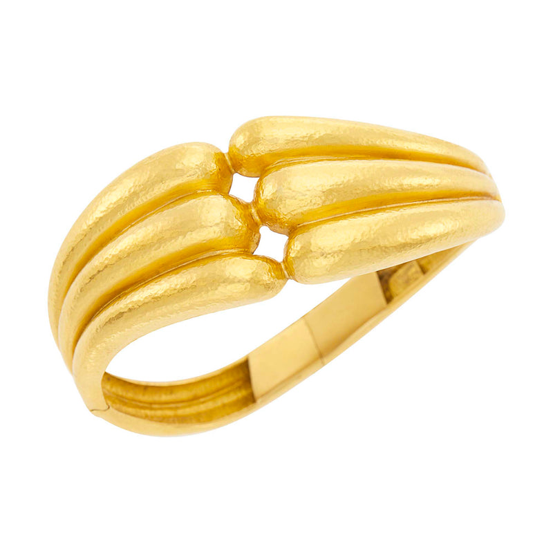 Ilias Lalaounis Hammered 18k Gold Bangle Bracelet