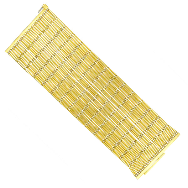 2.4" Wide Multi-Strand Bracelet in 18k Yellow Gold
