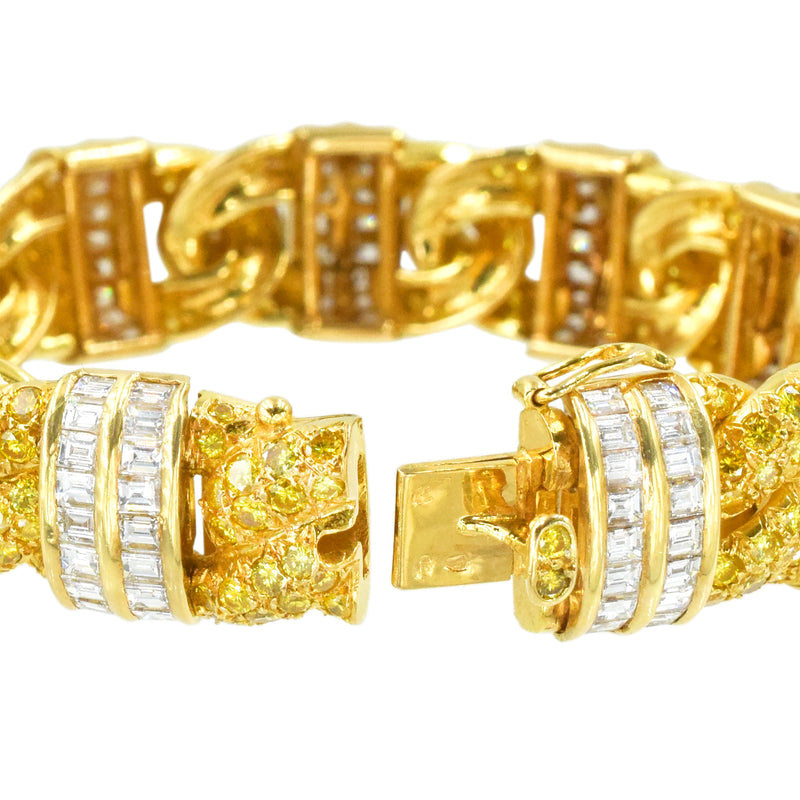 Graff 7ct Fancy Intense Yellow & 10ct White Diamond Bracelet