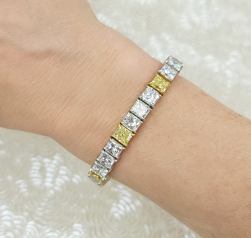 33.37ct. Cartier Yellow & White Diamond Tennis Bracelet