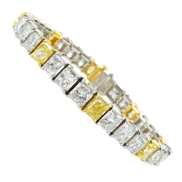 33.37ct. Cartier Yellow & White Diamond Tennis Bracelet