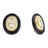1980's David Webb Sapphire, Diamond & Enamel Earrings