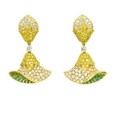 Fancy Intense Yellow & White Diamond Belle Flower Earrings