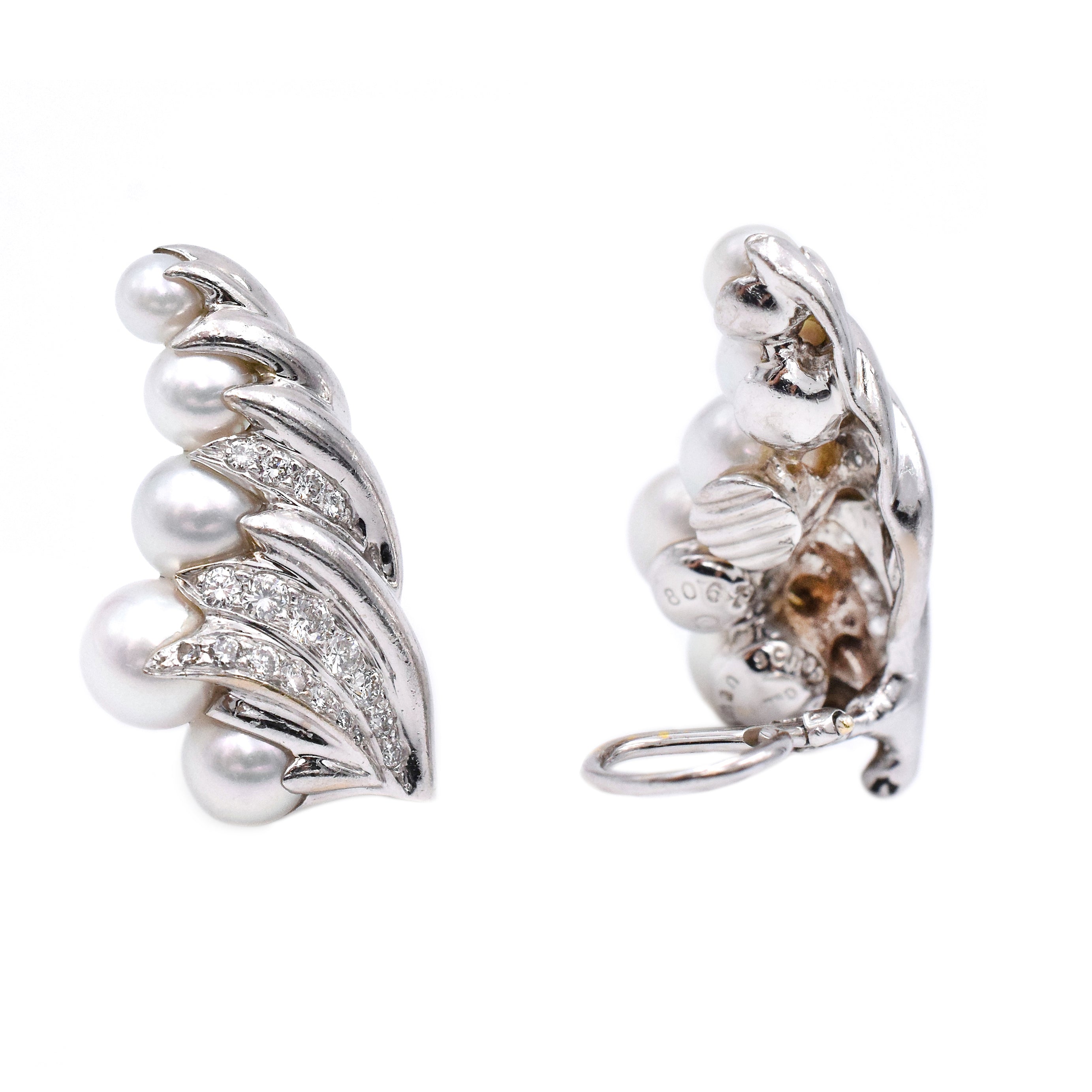 Seaman Schepps Pearl & Diamond Earrings