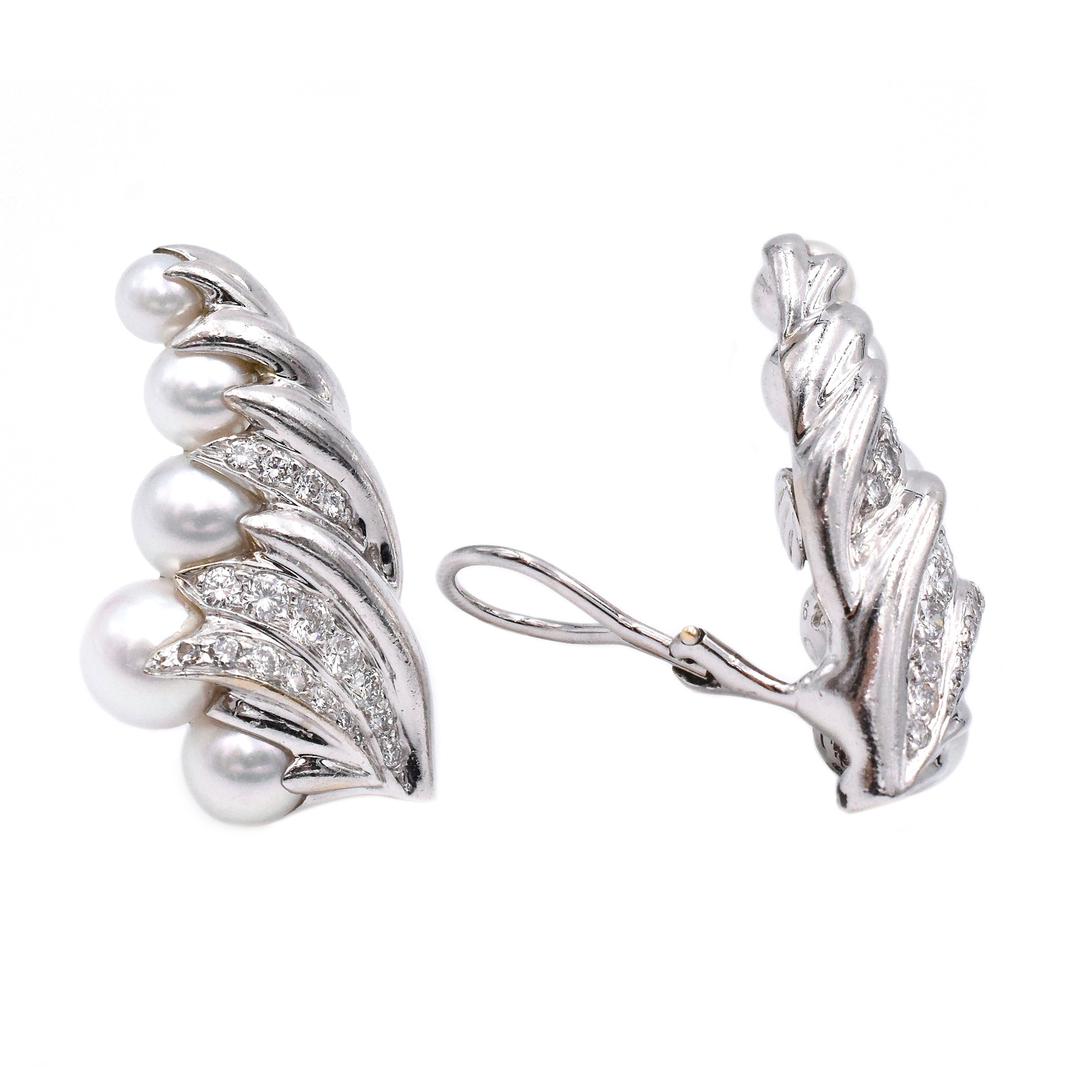 Seaman Schepps Pearl & Diamond Earrings