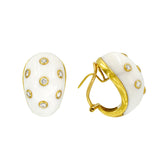 1.40ct Diamond & Seashell Earrings in 18k Yellow Gold