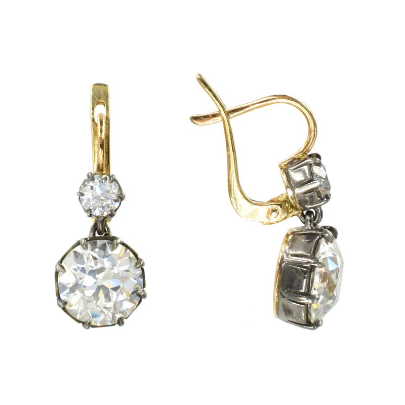 Exquisite 6.76ct Diamond Drop Earrings