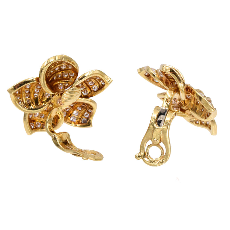 1990's Diamond Flower Earrings by Van Cleef & Arpels