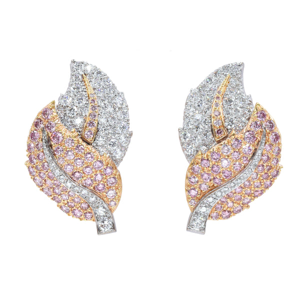 GRAFF Pink Diamond Leaf Earrings