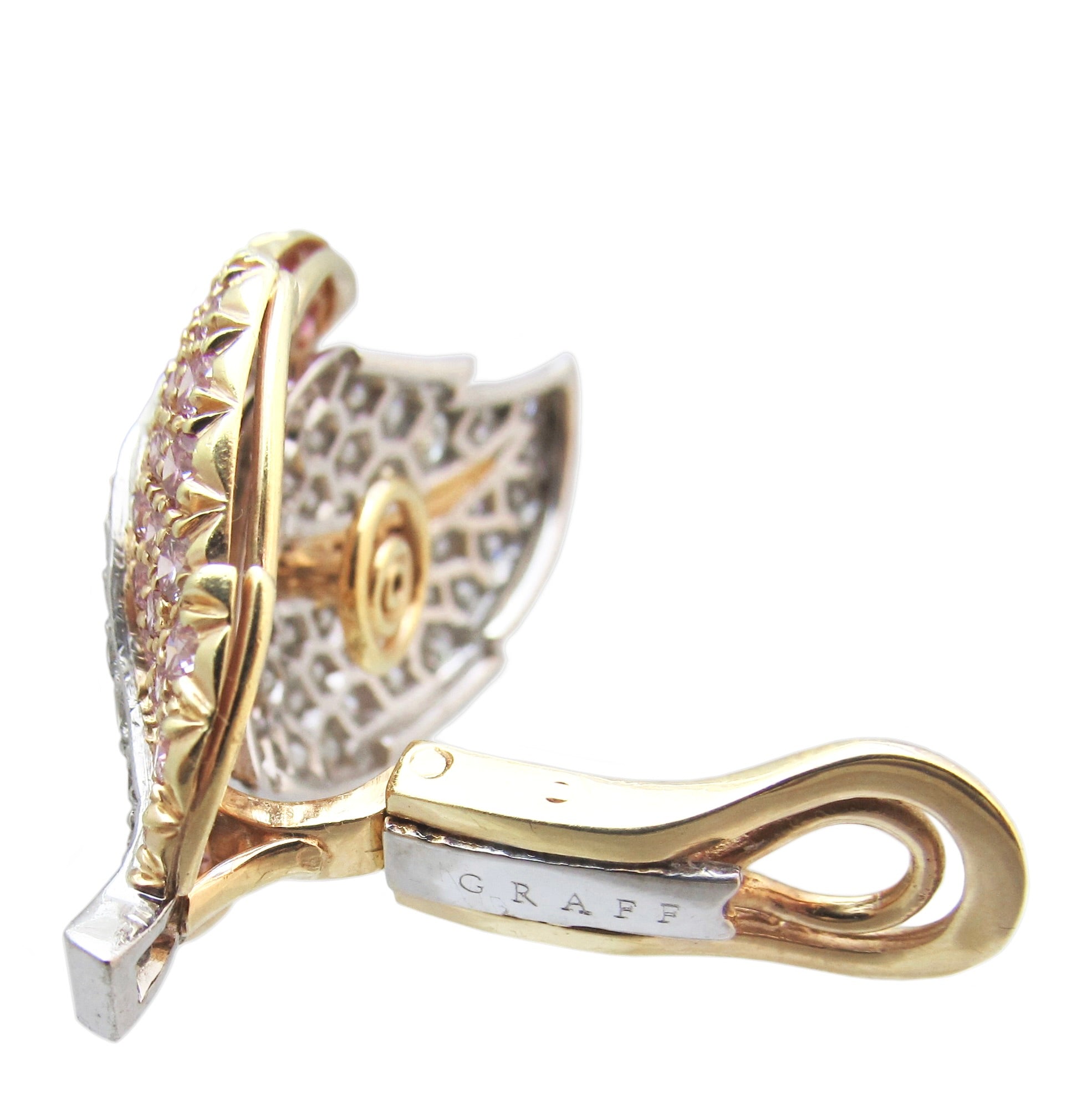 GRAFF Pink Diamond Leaf Earrings