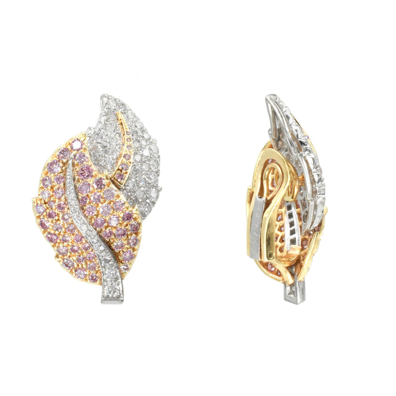 GRAFF Pink Diamond Leaf Earrings