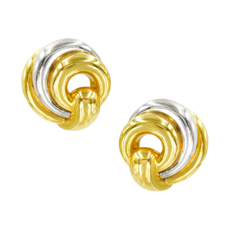 1990's Chaumet Paris 18k Two Tone Gold Earrings