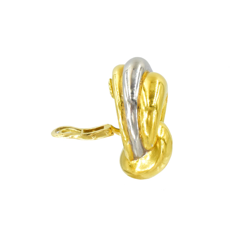 1990's Chaumet Paris 18k Two Tone Gold Earrings