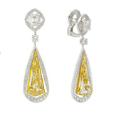 10.49ct Natural Light Fancy Yellow Diamond Pendant Earrings