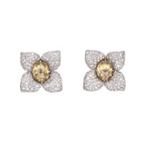 13.45ct Natural Fancy Colored & White Diamond Flower Earrings