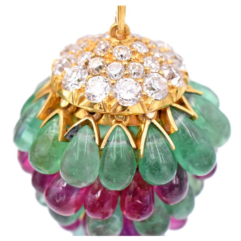 Art Deco Diamond and Gem Drop Earrings