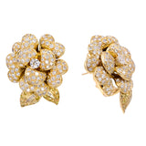White & Yellow 5.25ct Diamond Flower Blossom Earrings