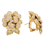 White & Yellow 5.25ct Diamond Flower Blossom Earrings