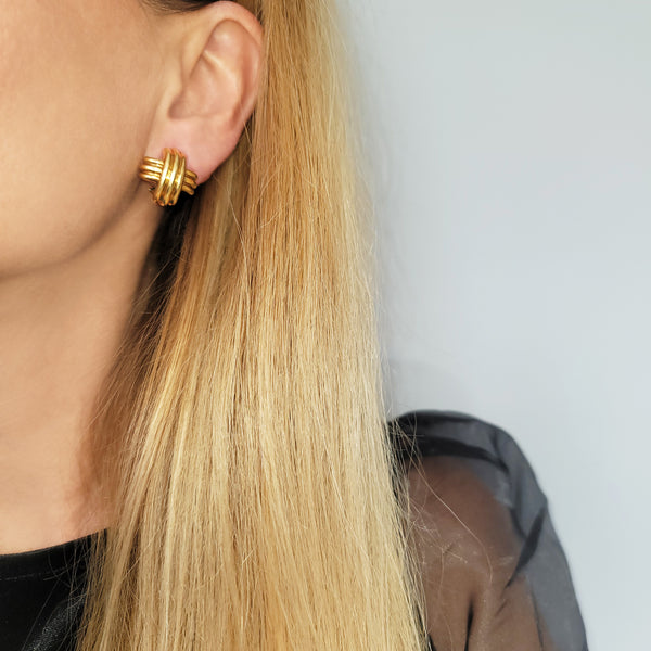 Tiffany & Co Vintage X Earrings in 18k Yellow Gold