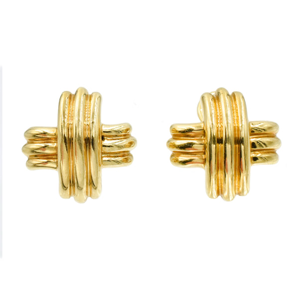 Tiffany & Co Vintage X Earrings in 18k Yellow Gold