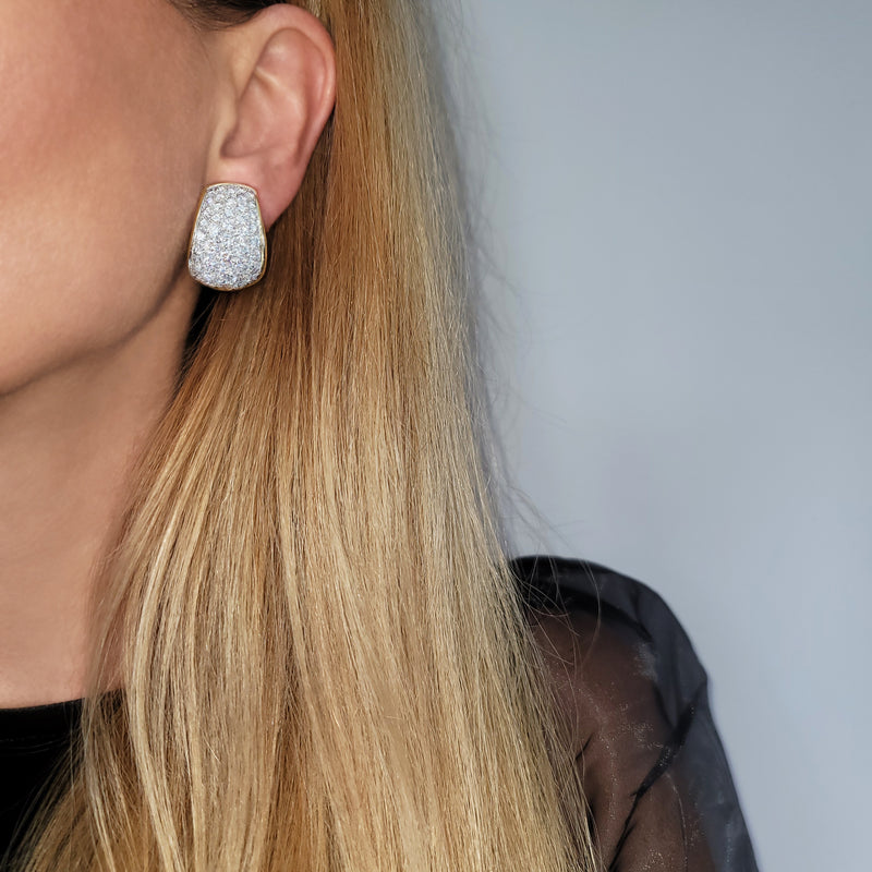 12ct Diamond Hoop Earrings By David Webb