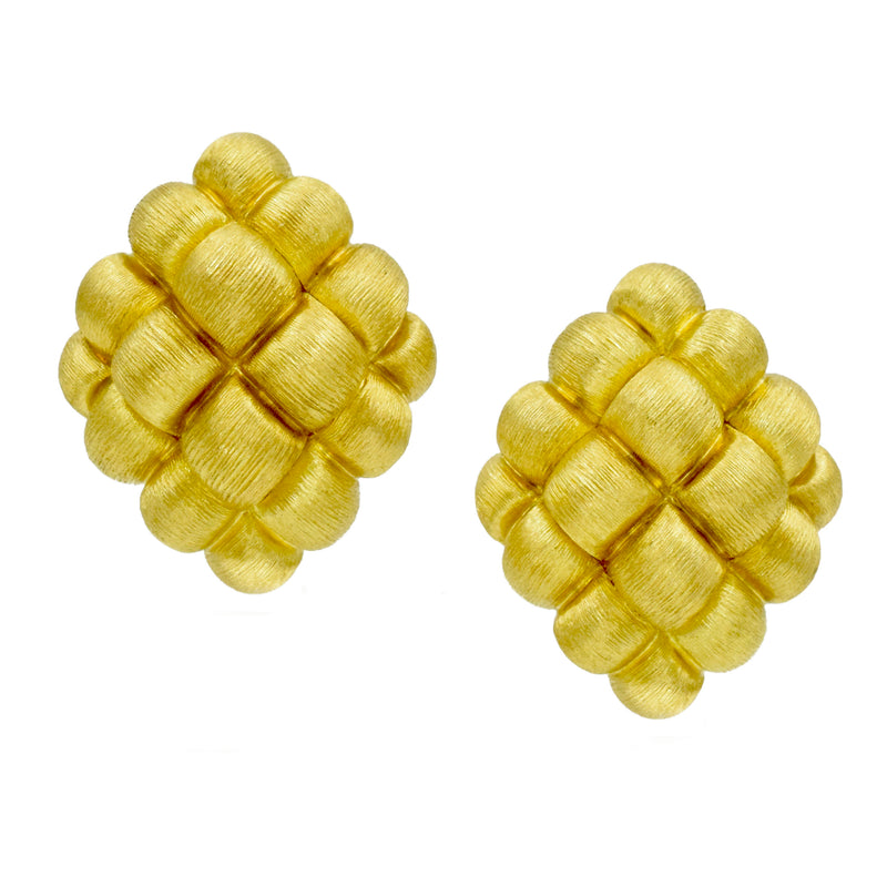 Textured 18k Yellow Gold Earrings by Henry Dunay