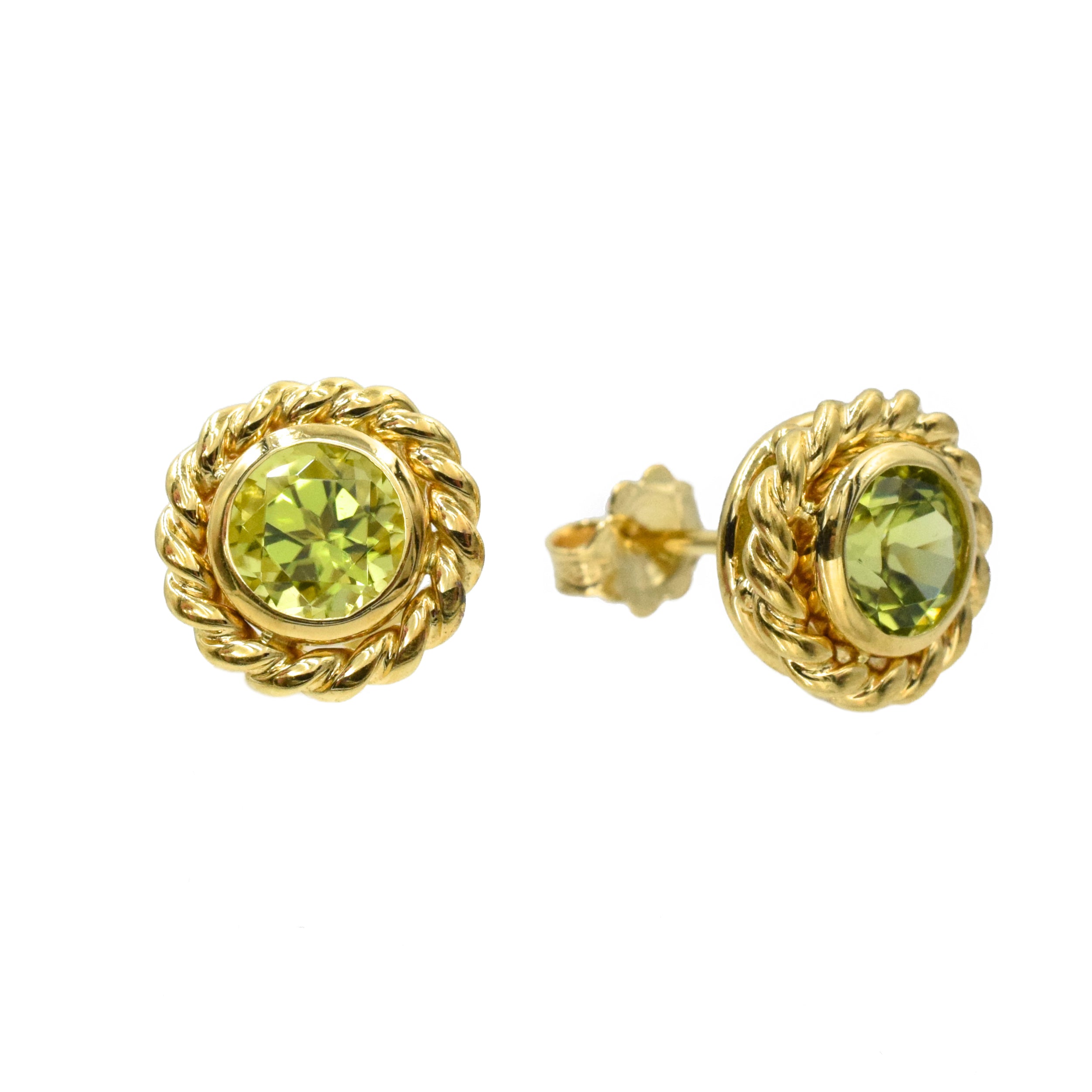 Tiffany & Co 1.60ct Peridot Stud Earrings in 18k Yellow Gold
