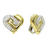 2.30ct Diamond Heart Earrings in 18K Two-tone Gold