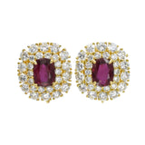 Harry Winston 4.07ct Ruby & 5.30ct Diamond Earrings