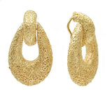14k Yellow Gold Doorknocker Earrings
