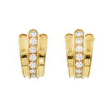 1970's Van Cleef & Arpels Diamond Door Knocker Earrings with Interchangeable Hoop
