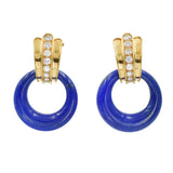 1970's Van Cleef & Arpels Diamond Door Knocker Earrings with Interchangeable Hoop
